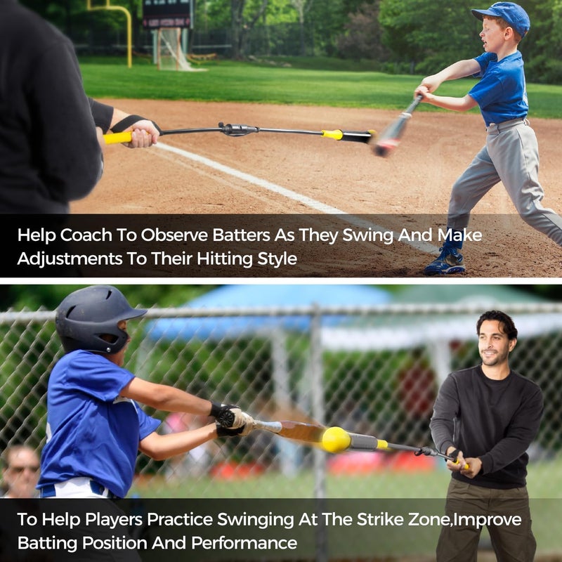 PLAYAPUT Hitting Trainer for Baseball and Softball, 52" Baseball Hitting Stick Practice Swing,Hitting,Batting,Easy Set Up & Take Down Swing Trainer Great for One-On-One Coaching Training Equipment - Image 3